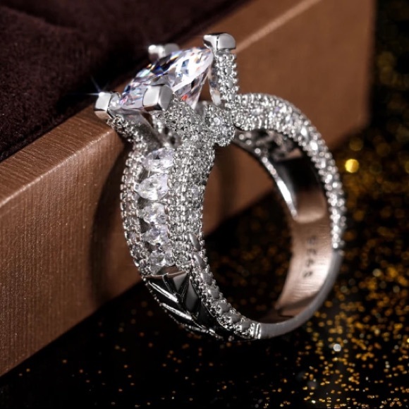 925 Sterling silver diamond ring - Picture 3 of 6